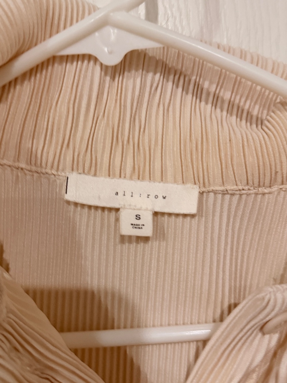 Neutral Ribbed Button-Down Shirt — Light Beige - Picture 4 of 6